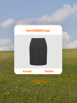 チャコールストライプ Hライン ミディスカート