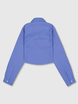 Crop Double Collar Shirts (Sky Blue)