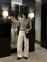 LMN Our Half Zip-Up Slit Short Sleeve Knitwear (4 colors)