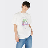 リゾグラフィックバーフィンショートスリーブTシャツ(White)