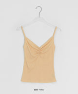 Orr Eyelet Punching Shirring V-Neck Strap Sleeveless
