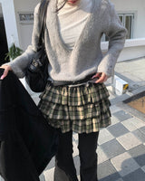 チェックキャンキャンスカートパンツ