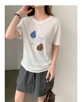 キュートペアアートクルーネックTシャツ