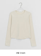 Higet Peach Fuzz Color Basic Long Sleeve Tee