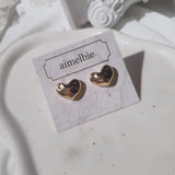オリビアハートピアス-金