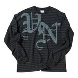 Untitled Beginning Stripe Big Logo Sulfur Dyes Long Sleeve Faded Black