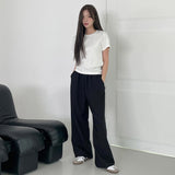 WIDE TR BANDING SLACKS [BLACK]