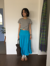 Liang button frill long skirt (4color)