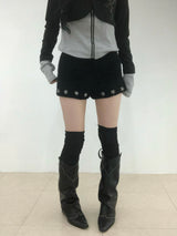 Fuzzy Snow Stud Mini Shorts