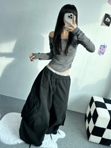 コットンカーゴバルーンパンツ🤎🤍🖤 - 3カラー