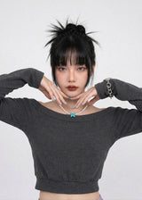 RIBBED HEM OFF-SHOULDER TEE (3COLORS!)