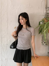 #Wave Point Short Sleeve T-shirt + Sleeveless Set (3color)