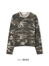 No.1569 camo wf henly neck crop T (3color)