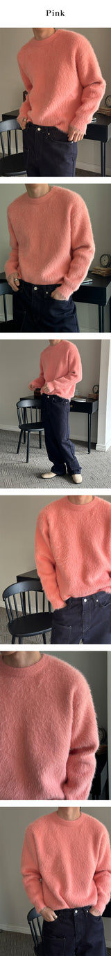 [F/W] Basic angora round neck knit(6color)