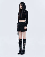 WRINKLE BOLERO, BLACK