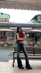 fire ribbed sleeveless tee