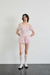 MINI HEART TWO WAY BLOUSE / WHITE
