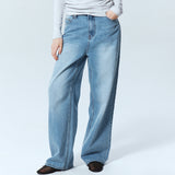 MINIMAL BRUSHED DENIM PANTS_BLUE
