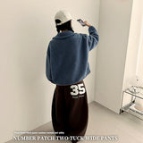 Kello 35 patch embroidered pin tuck wide pants