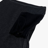 reverse terry pocket denim capri shorts_black