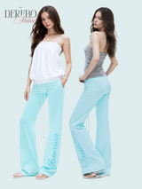 Mint lettering long good fit casual pants 