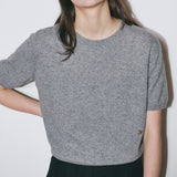 Short Sleeve Wool Knit Grey