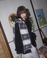 (3color) Ribbon Flare Shirring Loose-Fit Knit Cardigan
