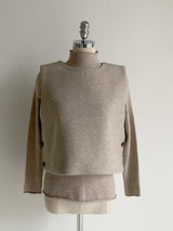 [3 piece set] ReadyU Half-Neck Knit Wool Vest Skirt Set