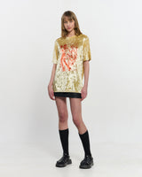ベルベットプリントオーバーサイズTシャツ _ YELLOW