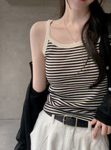 Cozy Border Cotton Rib Sleeveless (4color)
