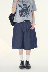 Rixen raw denim bermuda pants