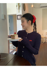 ツイステッドフリルニットロングスリーブカーディガン