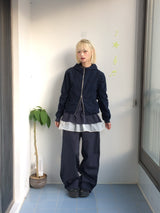 Shirring Pocket Two-Way Wind Zip-Up