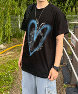 ハートウサギスプレイショートスリーブTシャツ 2C