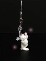 Cotton candy cat keyring