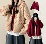 [Double-sided/Reversible*] PN ハート柄フリースフードジャンパー