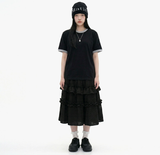 エッセンシャルスタンダード半袖リンガーTシャツ ブラック