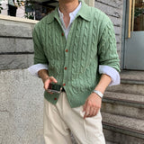 LMN Lunel Spring Cable Collar Knit Cardigan (4 colors)