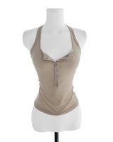 mokamous drape halter TOP + loose CD SET