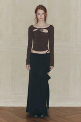 CUT-OUT LONG SKIRT black
