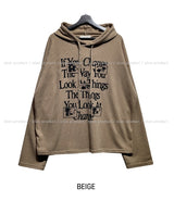ディングワッフルボクシーフード長袖Tシャツ