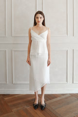 Lisha wrap long skirt (white)
