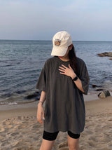 [A-T0158] オーバーピグメント半袖Tシャツ (7色)