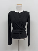 [Brushed Lining] Poe Wrap Bustier T-Shirt