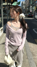 thin & flower square sleeveless top