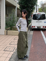 ピンストライプワイドネック長袖(3C)