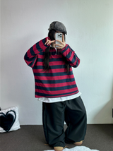 キュートカラーペティット👚ストライプロングスリーブTシャツ🎀❤💚3カラー