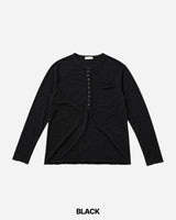 Pochi Slub Henely Neck Long Sleeve T