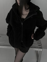 [unisex] sherpa hoodie fleece zip-up (2color)