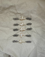 クロスパールアンドチェーンメールネックレス (size: 2type)